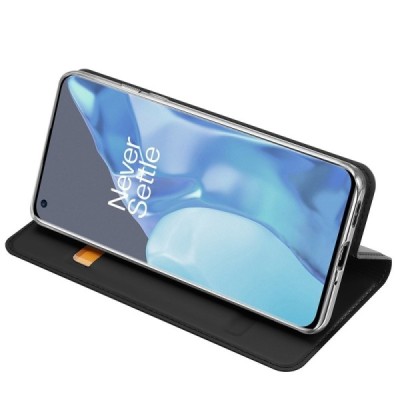 „Dux Ducis“ Skin серии OnePlus 9 Pro чёрный кожаный чехол-книжка | Vacins.lv