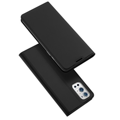 „Dux Ducis“ Skin серии OnePlus 9 Pro чёрный кожаный чехол-книжка | Vacins.lv