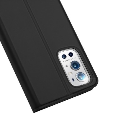 „Dux Ducis“ Skin серии OnePlus 9 Pro чёрный кожаный чехол-книжка | Vacins.lv