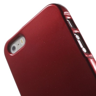 Apple iPhone 5, 5S Mercury Color sarkans cieta silikona (TPU) futrālis / Vacins.lv