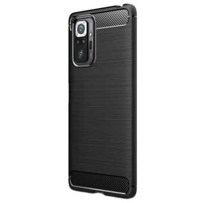 Xiaomi Redmi Note 10 Pro „Carbon“ cieta silikona (TPU) melns apvalks | vacins.lv