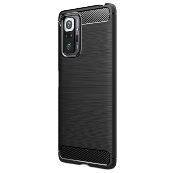 „Carbon“ твердый силиконовый чехол (TPU) - черный (Redmi Note 10 Pro)