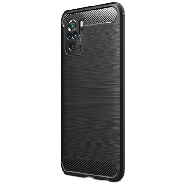 „Carbon“ твердый силиконовый чехол (TPU) - черный (Redmi Note 10S / Note 10 4G / Poco M5s)