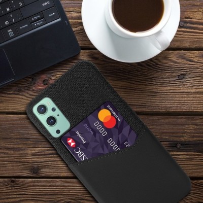 „KSQ“ Shell OnePlus 9 Pro чёрный  кожаный чехол - задняя часть с карманом для карточек | Vacins.lv
