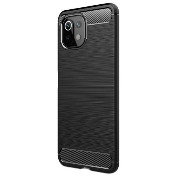 „Carbon“ cieta silikona (TPU) apvalks - melns (Mi 11 Lite / Mi 11 Lite NE)