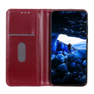 Xiaomi Redmi Note 10S (Note 10 4G, Poco M5s) бордовый кожаный чехол-книжка | Vacins.lv