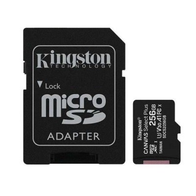 „Kingston“ MicroSD карта памяти 256 Gb, 10 Klasė, U3, V30 с SD-адаптером | Vacins.lv