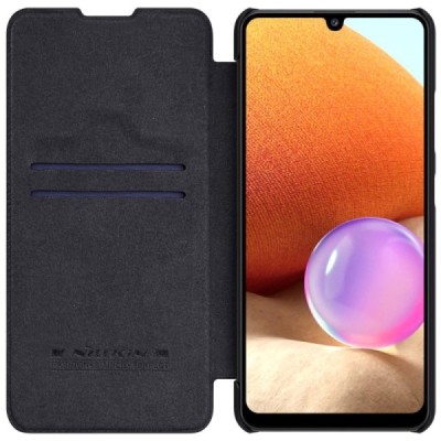 Greznais „Nillkin“ Qin sērijas ādas atvērams melns Samsung Galaxy A32 4G (A325F) | Vacins.lv
