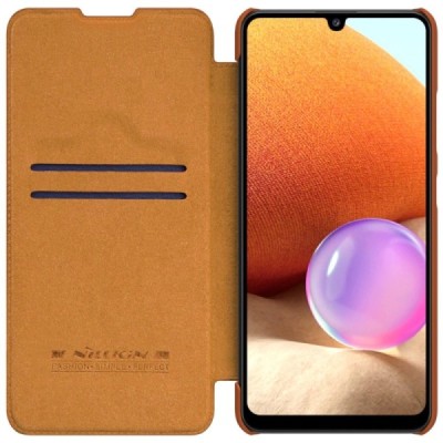Greznais „Nillkin“ Qin sērijas ādas atvērams brūns Samsung Galaxy A32 4G (A325F) | Vacins.lv