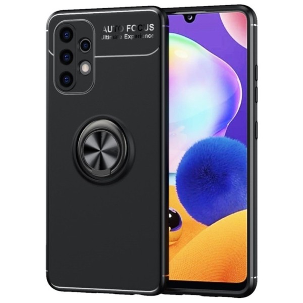 „FOCUS“ Kickstand твердый силиконовый (TPU) чехол - чёрный (Galaxy A32 4G)