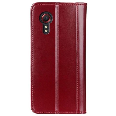 Samsung Galaxy Xcover 5 (G525) „Split“ Magnet бордовый кожаный чехол-книжка с магнитом | Vacins.lv