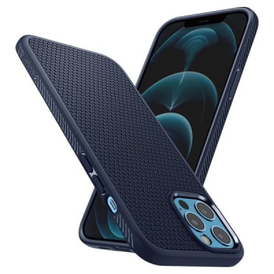 Apple iPhone 12 Pro Max „Spigen“ Liquid Air zils cieta silikona apvalks | vacins.lv