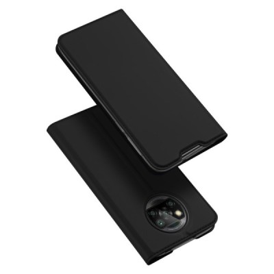 Xiaomi Poco X3 (X3 Pro) „Dux Ducis“ Skin sērijas melns atvērams maciņš, maks | Vacins.lv