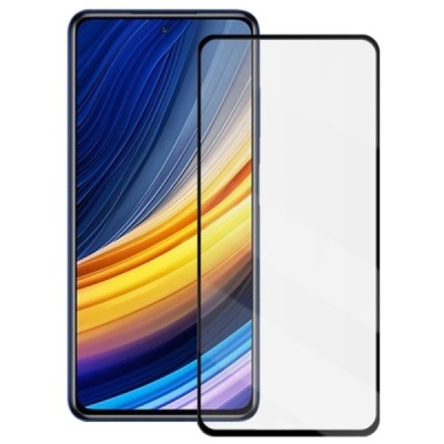 Xiaomi Poco X3 (X3 Pro) „Mocolo“ 9H 2.5 D Tempered Glass усиленная защита, черное защитное стекло с полным покрытием толщиной 0,