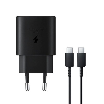Origināls „Samsung“ Super Fast Charging 25W EP-TA800 tīkla lādētājs - melns + Type-C vads | Vacins.lv