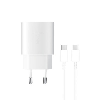 Origināls „Samsung“ Super Fast Charging 25W EP-TA800 tīkla lādētājs - balts + Type-C vads | Vacins.lv