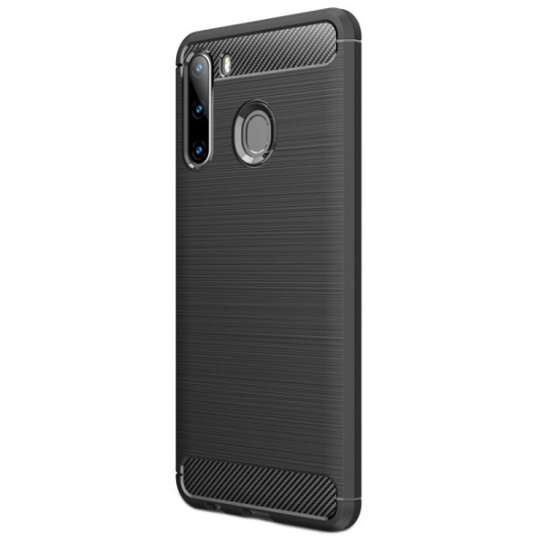 „Carbon“ cieta silikona (TPU) apvalks - melns (Galaxy A21)