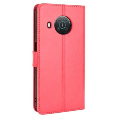 Nokia X20 (X10) открываемый красный кожаный чехол - книжка | Vacins.lv