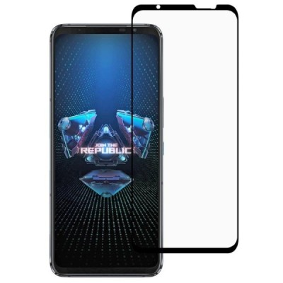 Asus Rog Phone 5 (ZS673KS) „Premium“ Tempered Glass melns ekrāna aizsargstikls | Vacins.lv