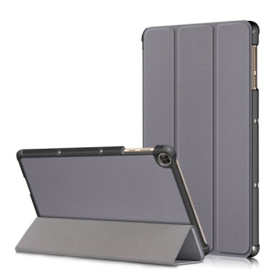 Huawei MatePad T10s 10'' серый кожаный чехол-книжка (складной) | Vacins.lv