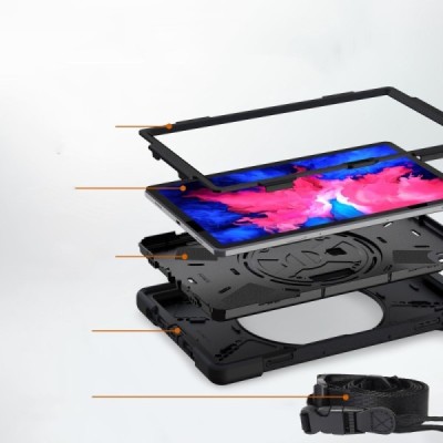 Lenovo Tab P11 11" (J606F) pastiprinātas aizsardzības melns (360°) apvalks, vaciņš | Vacins.lv