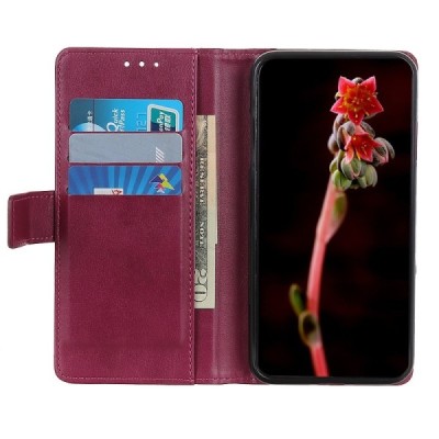 Xiaomi Mi 11 Lite бордовый кожаный чехол-книжка | Vacins.lv
