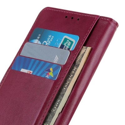 Xiaomi Mi 11 Lite бордовый кожаный чехол-книжка | Vacins.lv