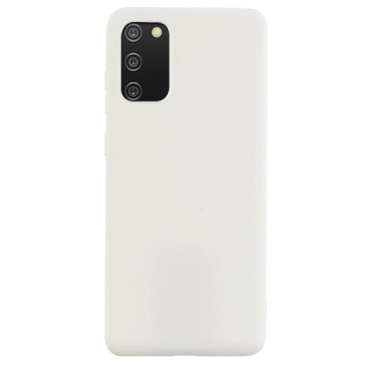 Samsung Galaxy A02s A025 (166.5x75.9x9.2mm) „Shell“ cieta silikona (TPU) balts apvalks | vacins.lv