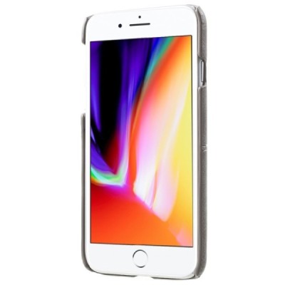 Apple iPhone 7 (iPhone 8) pelēks ādas futrālis ar iebūvētu karšu turētāju | Vacins.lv