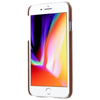 Apple iPhone 7 (iPhone 8) brūns ādas futrālis ar iebūvētu karšu turētāju | Vacins.lv