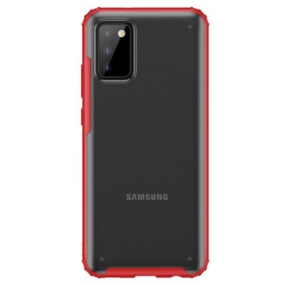 Samsung Galaxy A02s A025 (166.5x75.9x9.2mm) Armor матовый твердый силиконовый чехол (TPU) с красной окантовкой | Vacins.lv