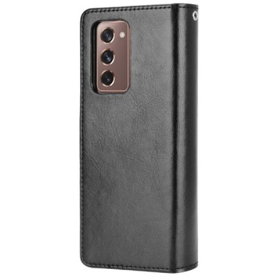 Samsung Galaxy Z Fold2 5G (F916B) чёрный кожаный чехол-книжка | Vacins.lv