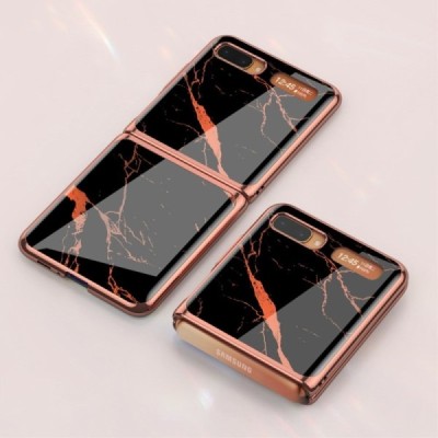 Samsung Galaxy Z Flip (F700) GKK Marble melns plastika apvalks | vacins.lv