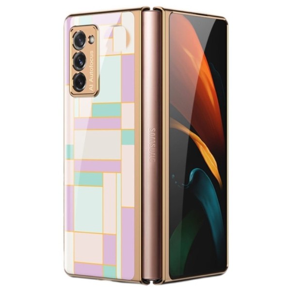 „GKK“ Pattern plastmasas apvalks - violeta (Galaxy Z Fold2)