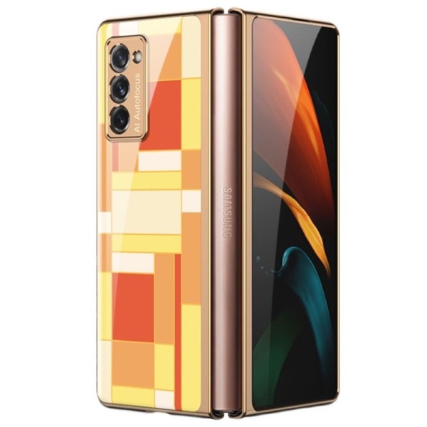 „GKK“ Pattern plastmasas apvalks - dzeltens (Galaxy Z Fold2)