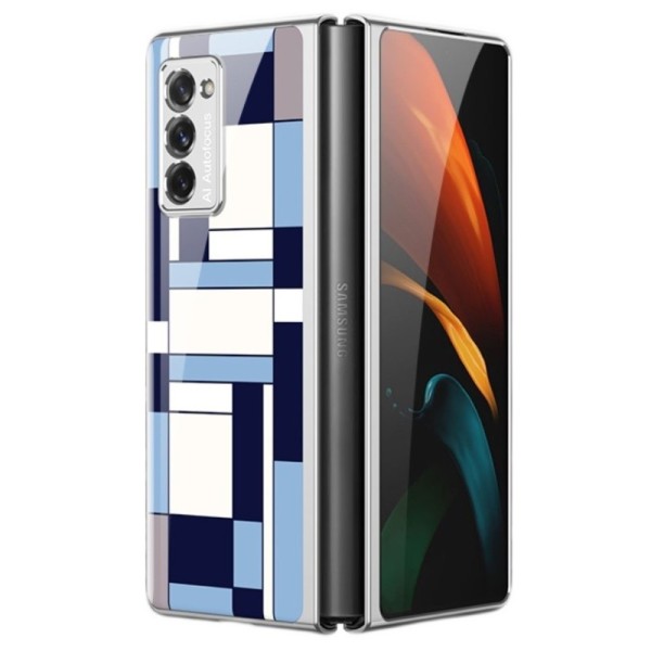 „GKK“ Pattern plastmasas apvalks - zils (Galaxy Z Fold2)