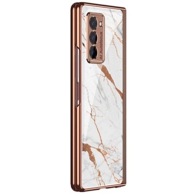 Samsung Galaxy Z Fold2 5G (F916B) GKK Marble пластиковый белый чехол | Vacins.lv