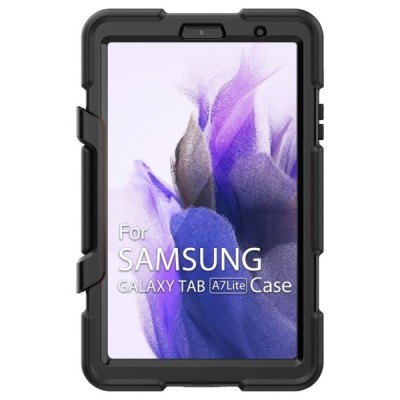 Samsung Galaxy Tab A7 Lite 8.7 2021 (T220, T225) pastiprinātas aizsardzības melns apvalks | Vacins.lv