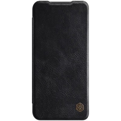 Xiaomi Poco M3 Pro (Redmi Note 10 5G) greznais Nillkin Qin sērijas ādas atvērams melns maciņš, maks | Vacins.lv