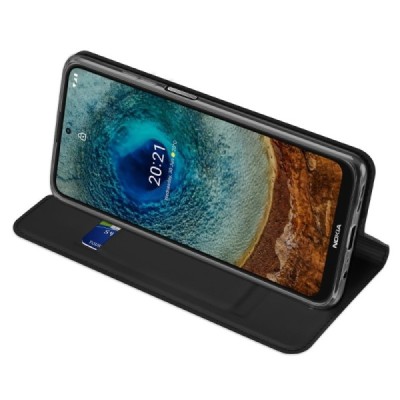 „Dux Ducis“ Skin серии Nokia X20 (X10) чёрный кожаный чехол-книжка | Vacins.lv