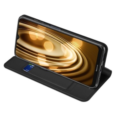 „Dux Ducis“ Skin серии Nokia 6.3 (2021), G10, G20 чёрный кожаный чехол-книжка | Vacins.lv