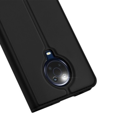 „Dux Ducis“ Skin серии Nokia 6.3 (2021), G10, G20 чёрный кожаный чехол-книжка | Vacins.lv