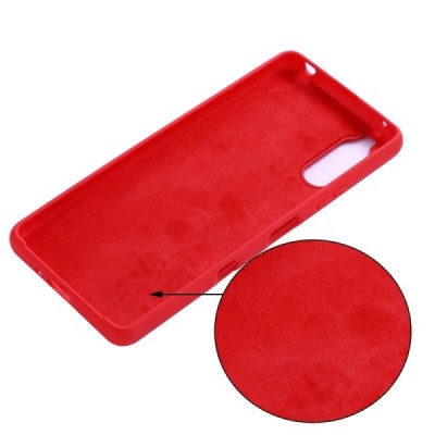 Sony Xperia 10 III Shell cieta silikona (TPU) sarkans apvalks | vacins.lv