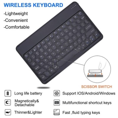 Samsung Galaxy Tab S7 11" (T875, T870) ādas atvēramais zils futrālis ar bluetooth tastatūra | Vacins.lv