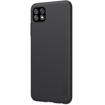 Samsung Galaxy A22 „Nillkin“ Frosted Shield черный пластиковый чехол | Vacins.lv