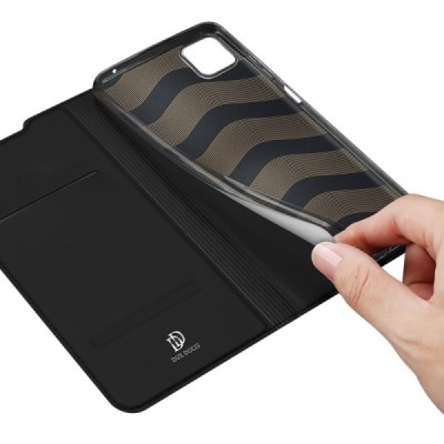 „Dux Ducis“ Skin серии Samsung Galaxy A22 чёрный кожаный чехол-книжка | Vacins.lv