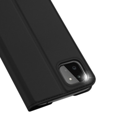 „Dux Ducis“ Skin серии Samsung Galaxy A22 чёрный кожаный чехол-книжка | Vacins.lv