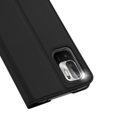„Dux Ducis“ Skin серии Xiaomi Poco M3 Pro (Redmi Note 10 5G) чёрный кожаный чехол-книжка | Vacins.lv