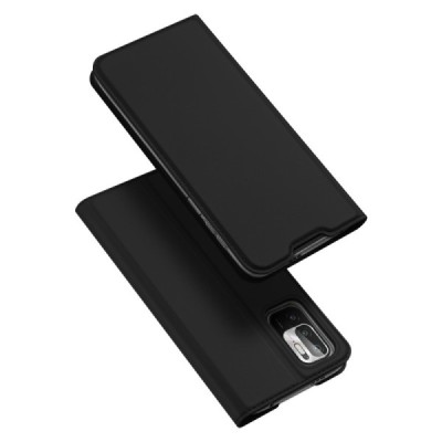 „Dux Ducis“ Skin серии Xiaomi Poco M3 Pro (Redmi Note 10 5G) чёрный кожаный чехол-книжка | Vacins.lv