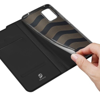 „Dux Ducis“ Skin серии Asus Zenfone 8 (ZS590KS) чёрный кожаный чехол-книжка | Vacins.lv